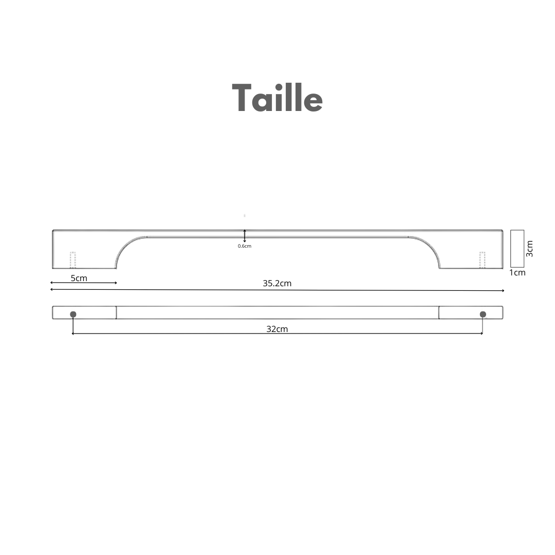 Poignées de meuble GoodHome Hikide Argent L. 35,2 cm – Lot de 2