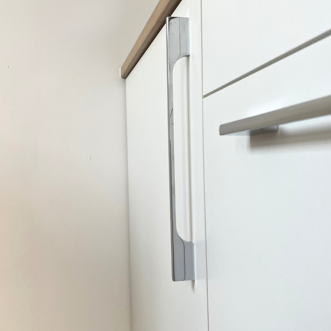 Poignées de meuble GoodHome Hikide Argent L. 35,2 cm – Lot de 2