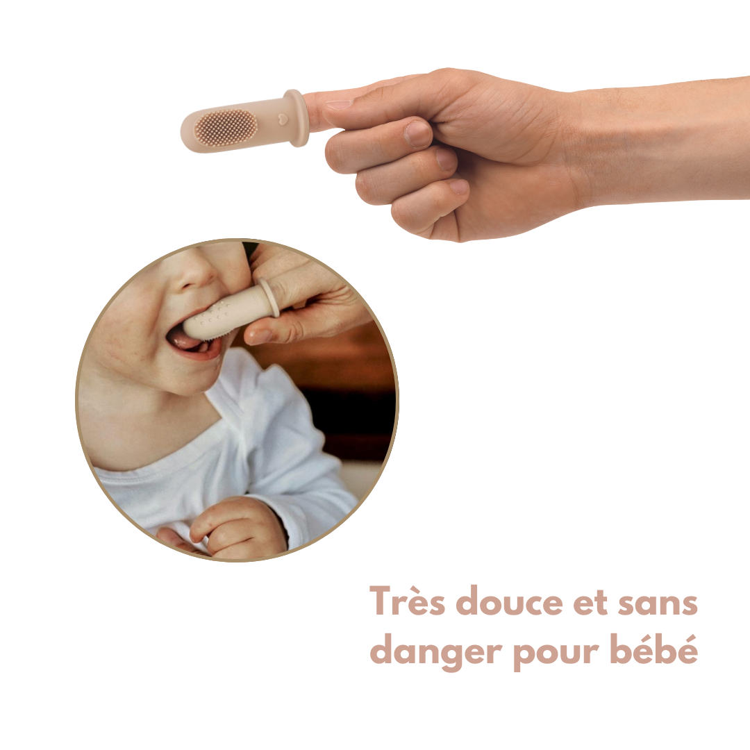 Lot de 2 brosses à dents à doigt pour bébé