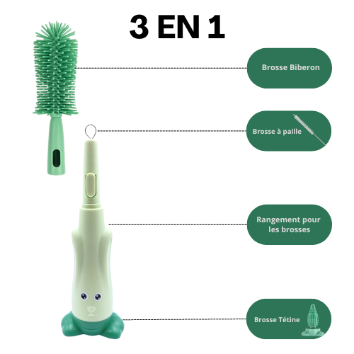 Brosse 3-en-1 pour biberons et accessoires
