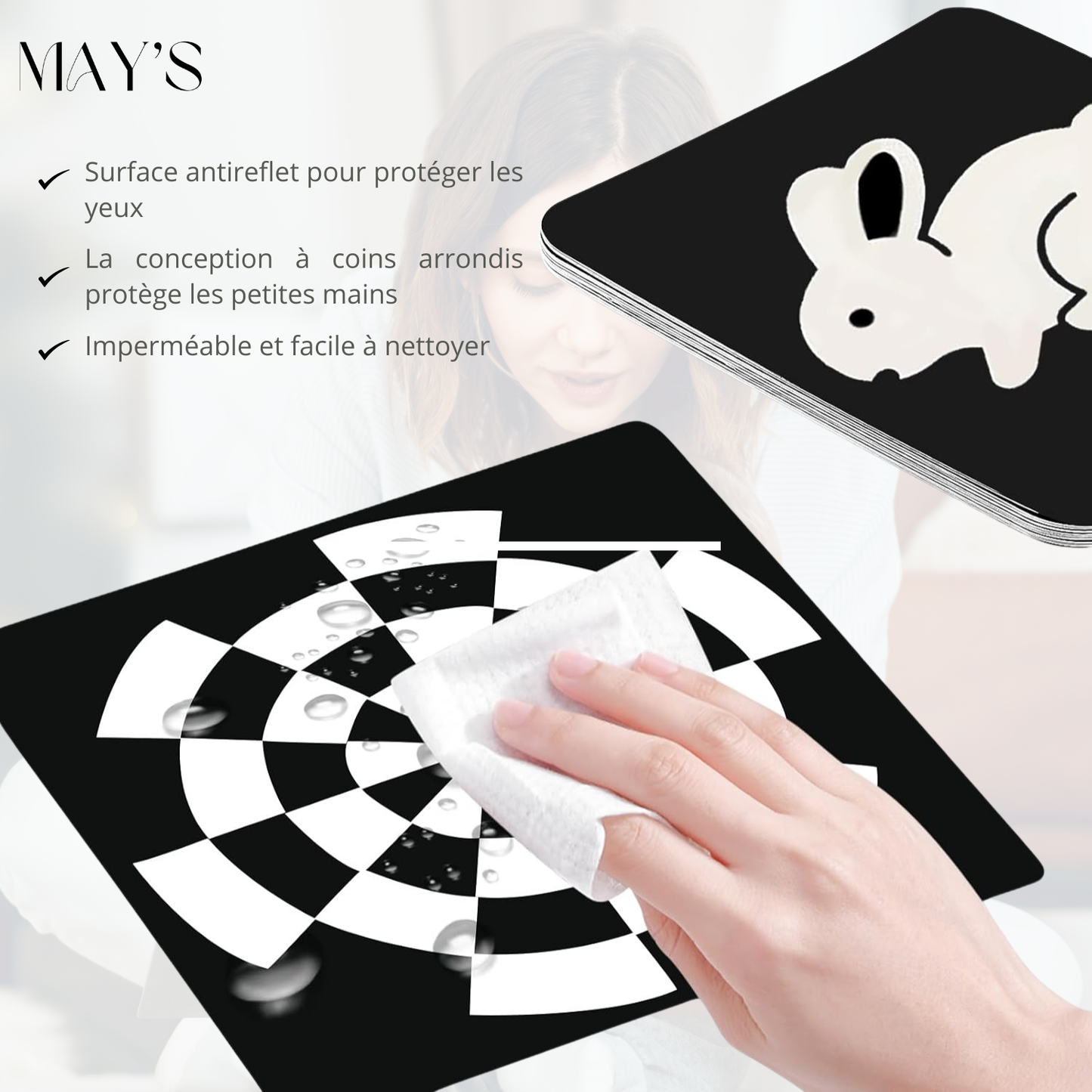 Cartes d'éveil visuel bébé Montessori