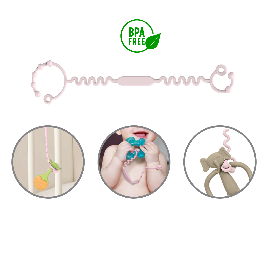 Lot de 2 sangles en silicone attaches universelles pour jouets biberons et gobelets de bébé