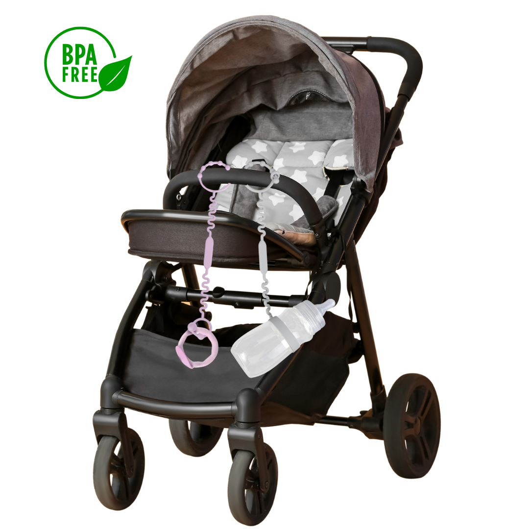 Lot de 2 sangles en silicone attaches universelles pour jouets biberons et gobelets de bébé