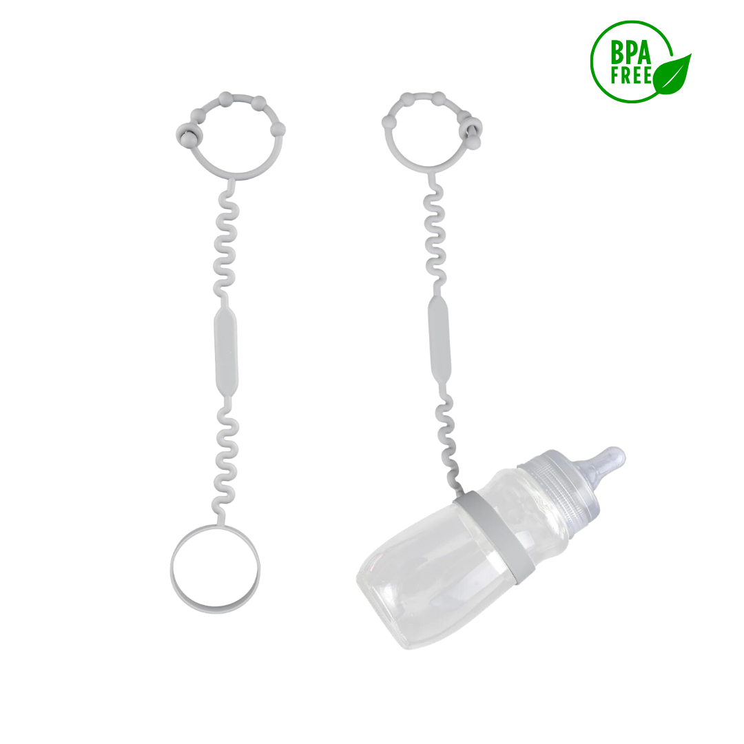 Lot de 2 sangles en silicone attaches universelles pour jouets biberons et gobelets de bébé